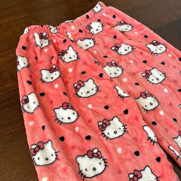 NEW Hello Kitty Fleece Pajama Pants Pink/Peach sz XS / Small Sanrio Kawaii - Picture 3 of 3